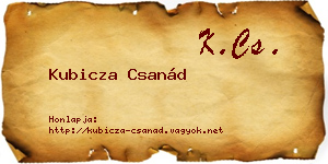 Kubicza Csanád névjegykártya