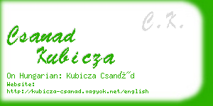 csanad kubicza business card